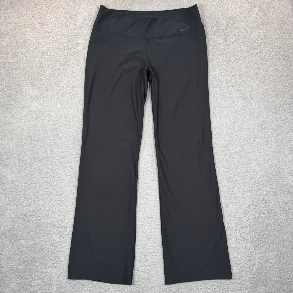 Nike Dri-FIT Legend Black Straight Leg Athletic Pants Women Large Recycled L